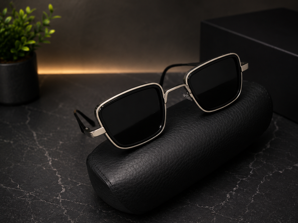 Premium Black Square Kabeer singh Metal Frame First Copy Sunglasses