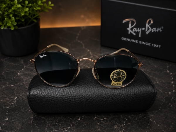 Vintage Round Gold Metal Frame Rayban First Copy Sunglasses