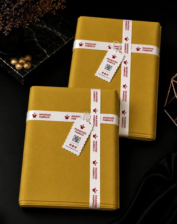 Mustard Yellow - Premium Paper Cotton Unstitched Men's Suit