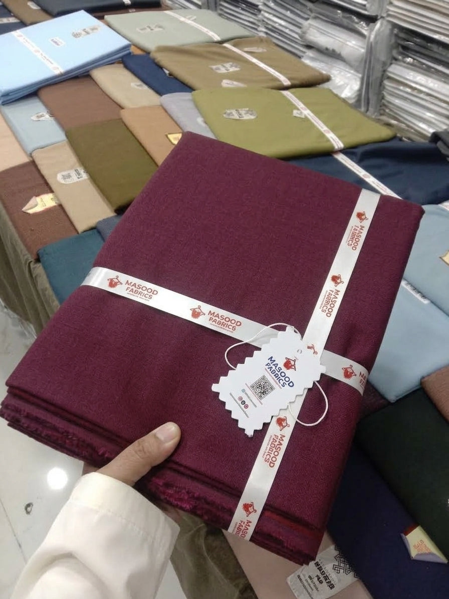BURGANDY🧶 PREMIUM WOOL – Unstitched Men's Suit