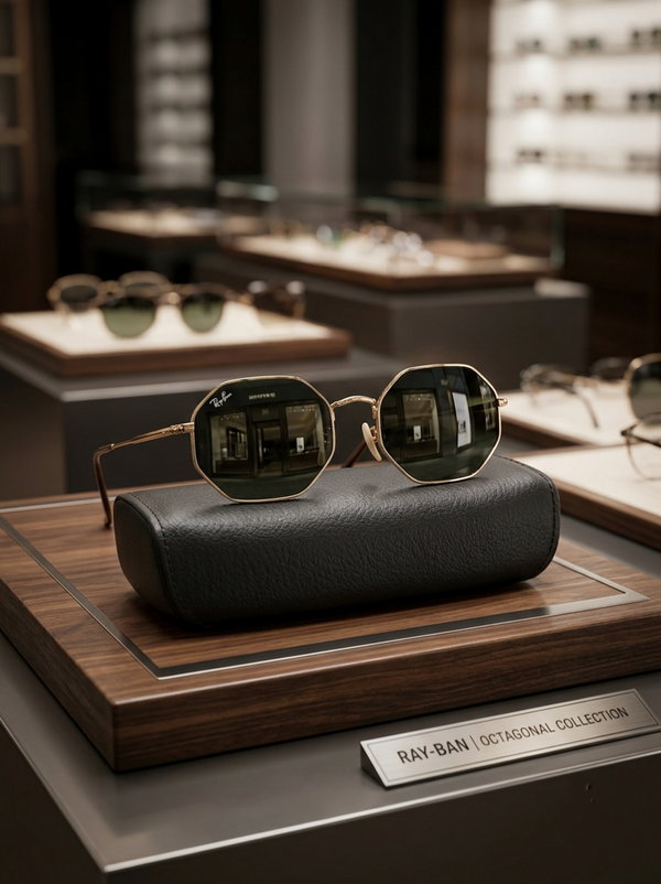 Premium Octagonal Metal Frame Rayban First Copy Sunglasses