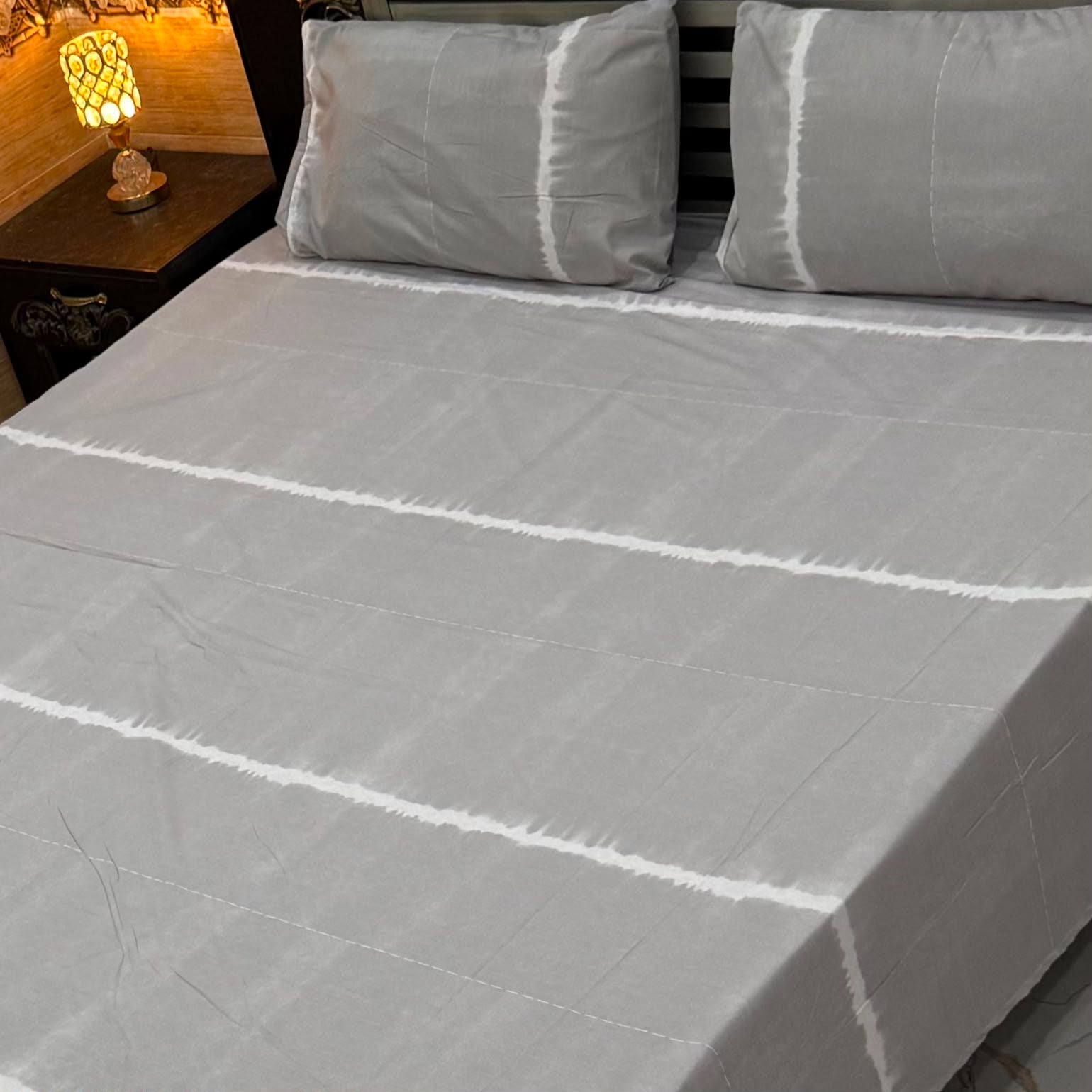 Grey Pure Cotton 4Pc Single Bedsheet Set