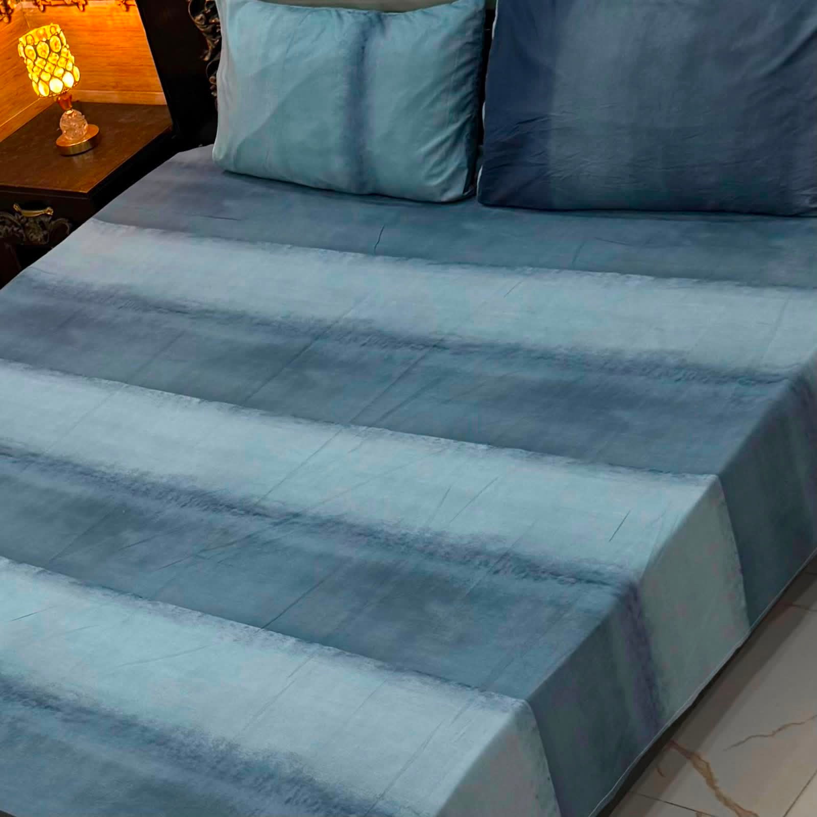 Midnight Ocean 4Pc Export Cotton Single Bedsheet Set
