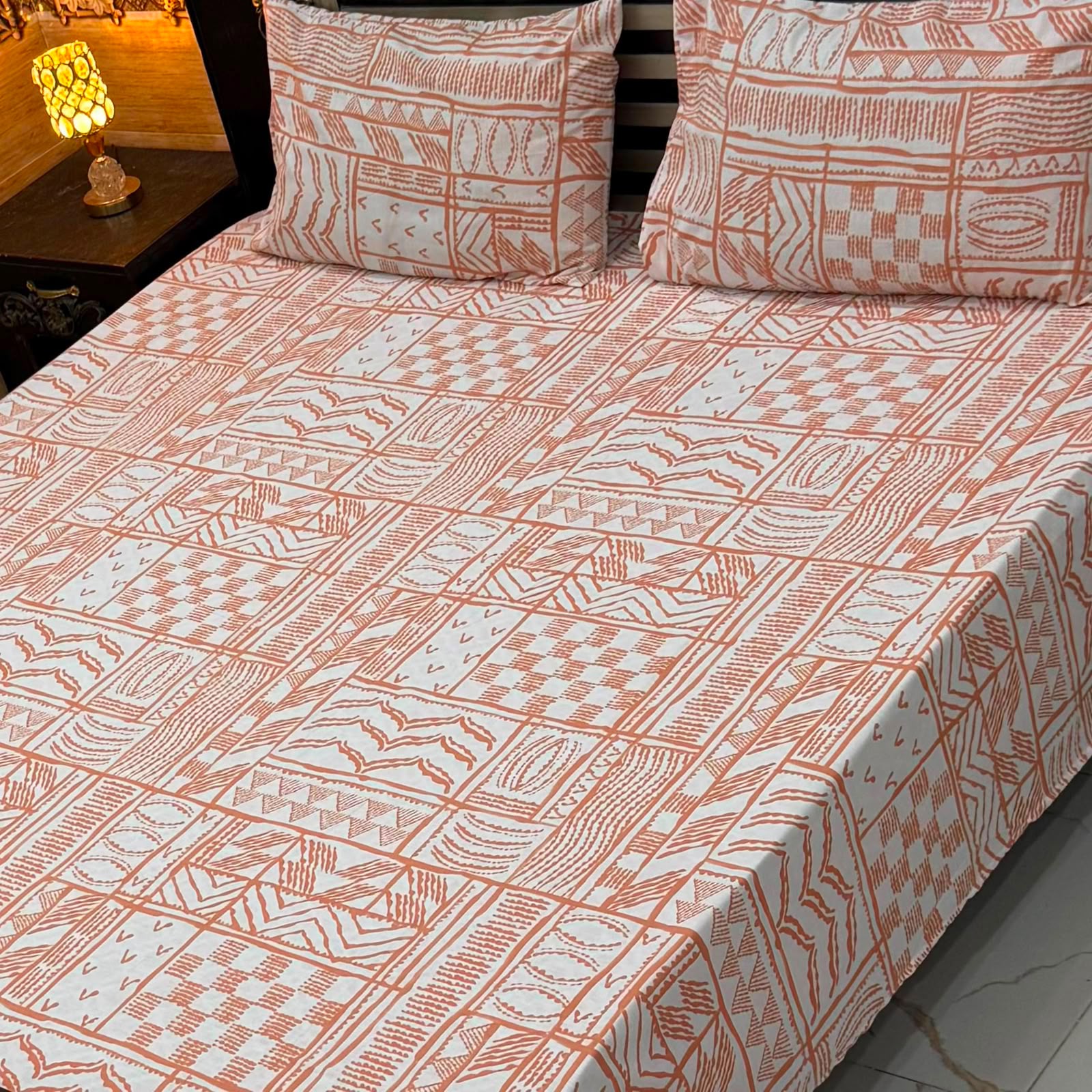Terracotta Tribe 4Pc Export Cotton Single Bedsheet Set