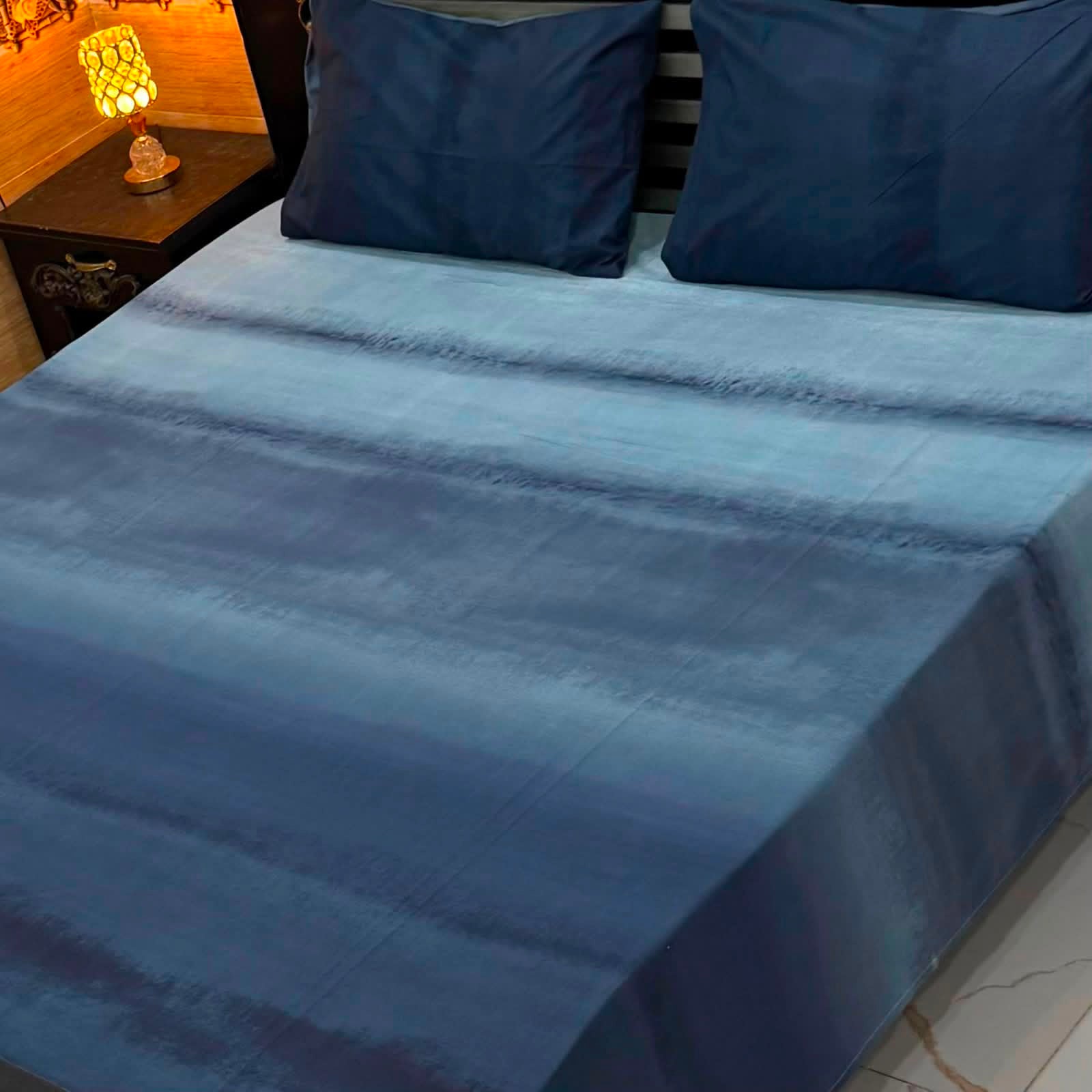 Deep Ocean 4Pc Export Cotton Single Bedsheet Set