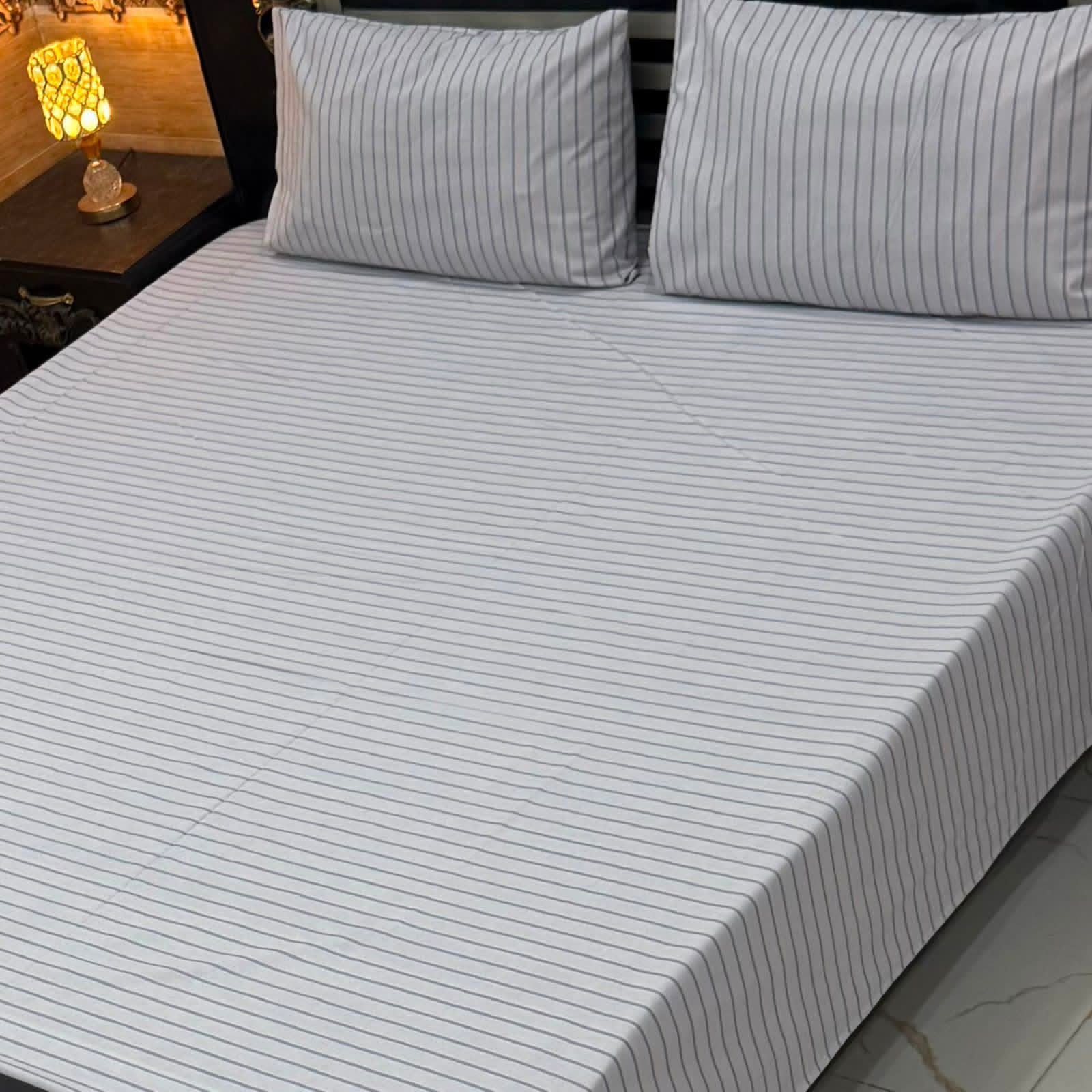 Minimal Pinstripe Cotton Bedsheet Set