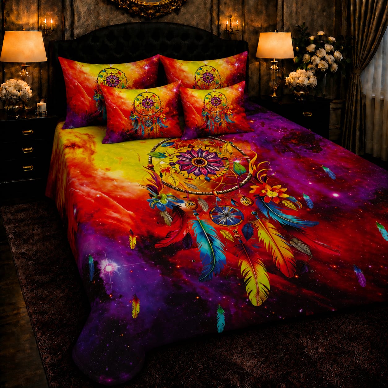 Leaf Multi Bedior 7D Print Cotton Bedsheet