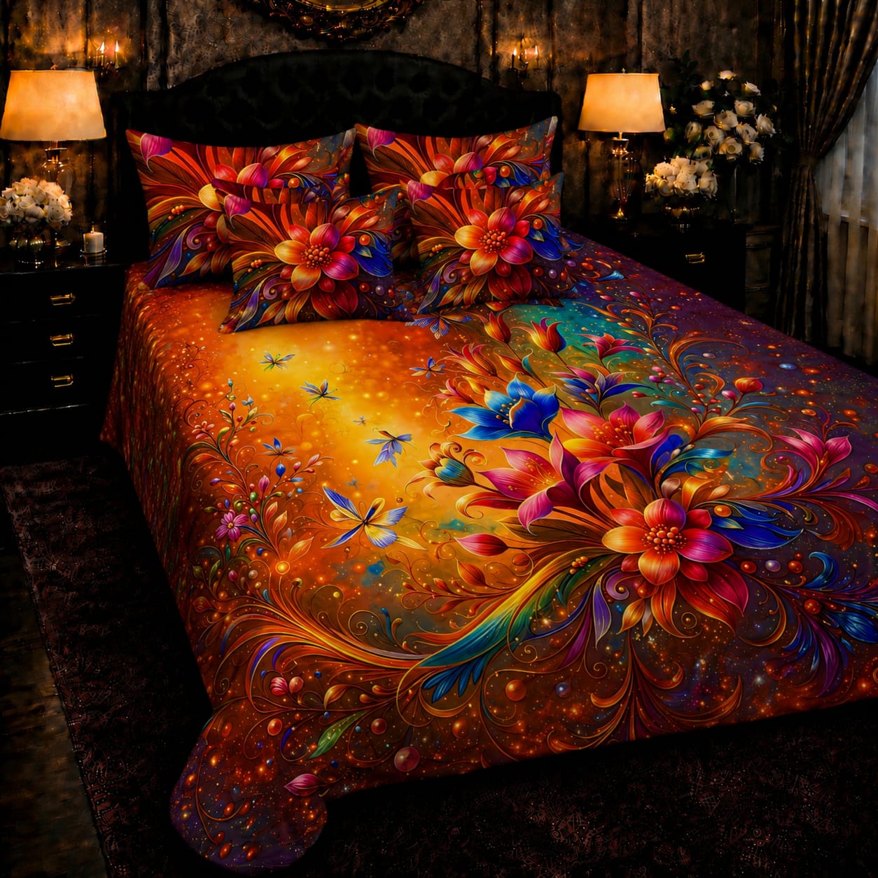 Elegant Multi Bedior 7D Print Cotton Bedsheet
