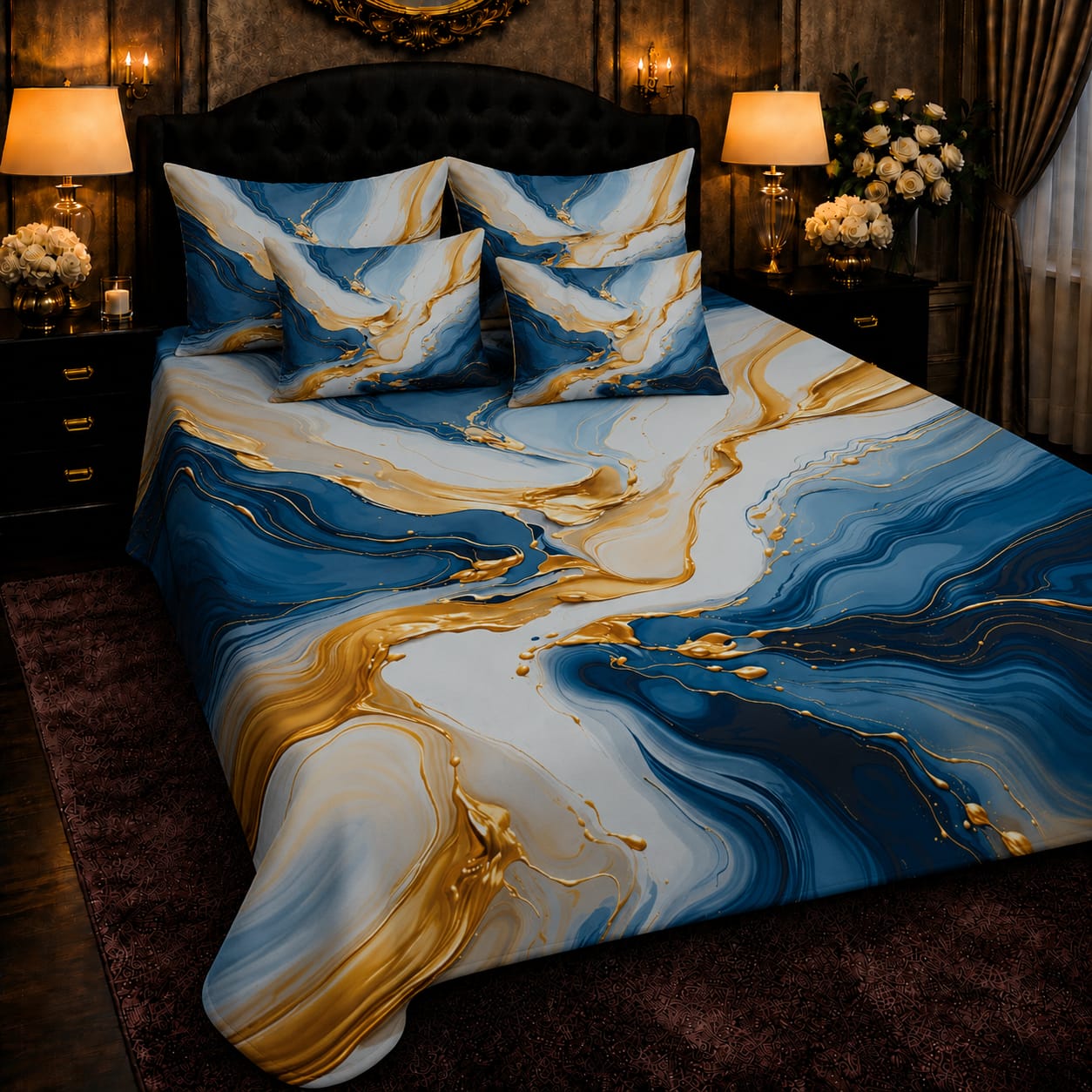 Sea Multi Bedior 7D Print Cotton Bedsheet